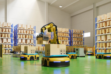 Autonomous mobile robot in warehouse